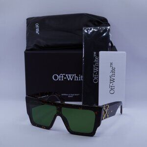 Off-White OERI14F MARION 6055 Shield Sunglasses – Havana/Green